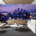 Purple Gradient Twilight Metropolis Mural Wallpaper - room preview 04