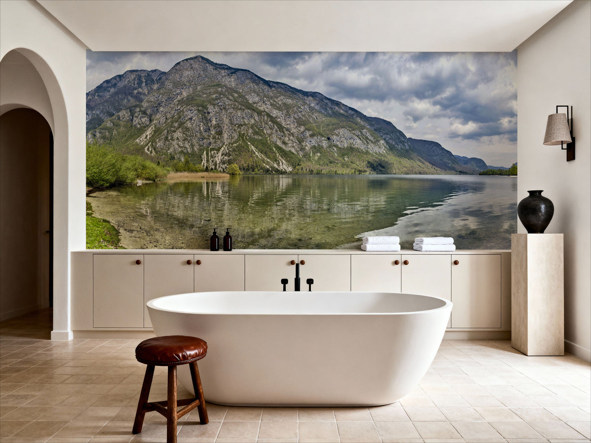 Azure Alpine Mirror Mural Wallpaper - room preview 04