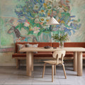 Flowers and Horse Figure by Window Mural Wallpaper - room preview 04
