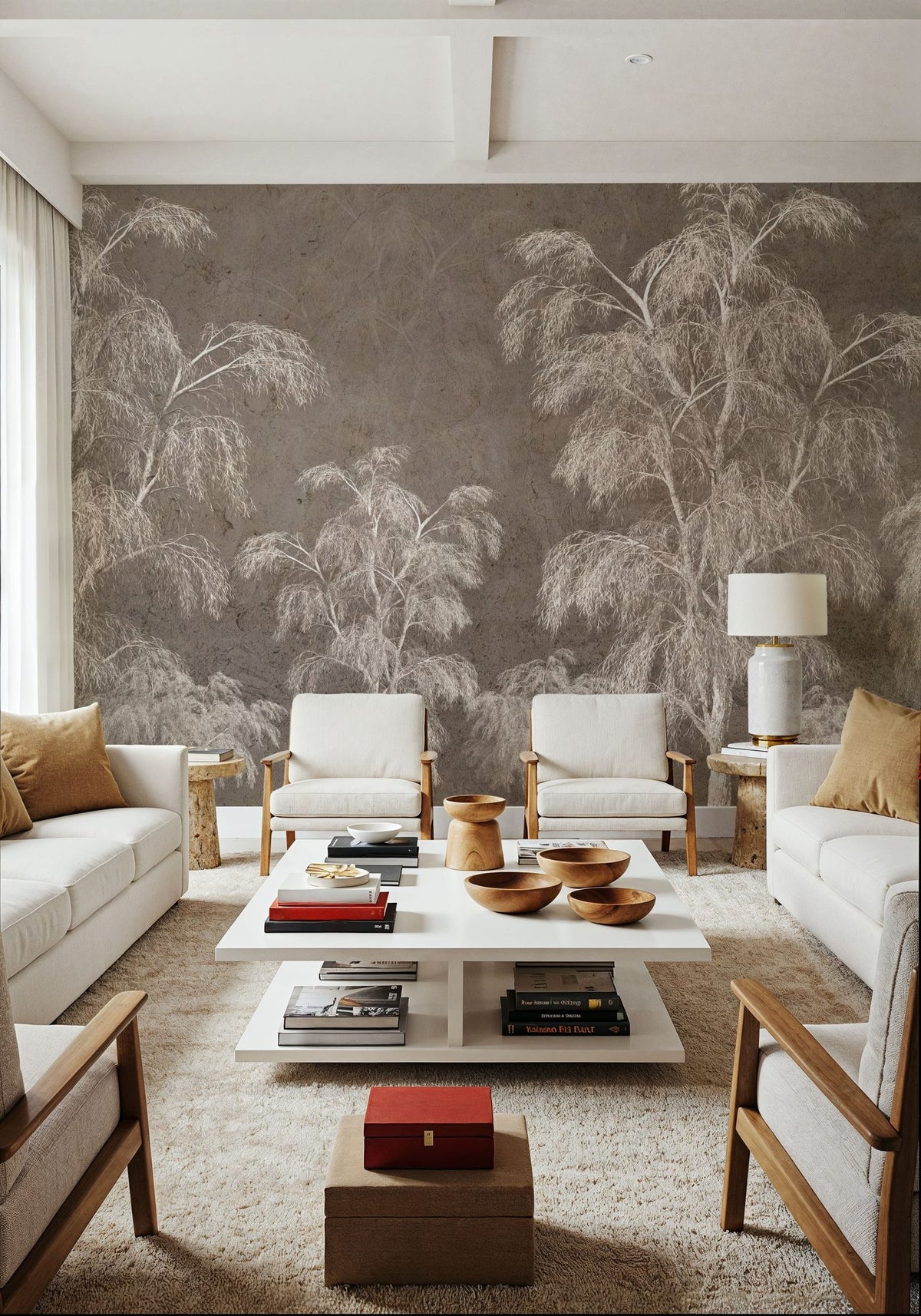 Treecrown Rustic Mural Wallpaper - room preview 04