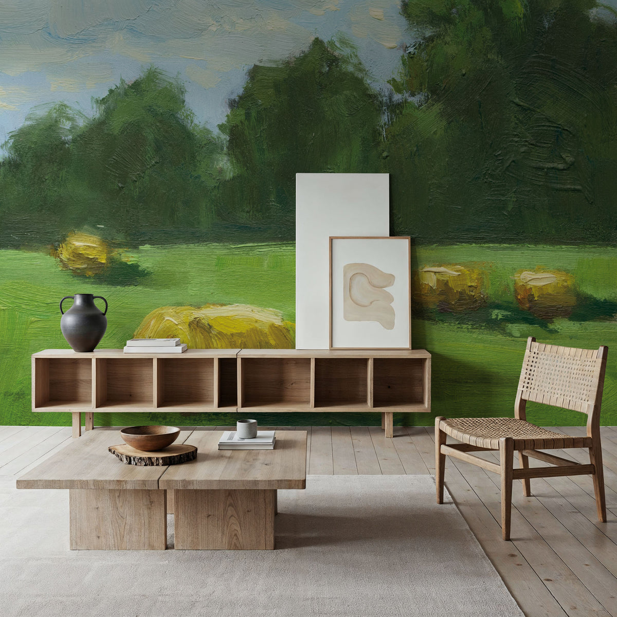 Summer Hay Field Mural Wallpaper - room preview 04