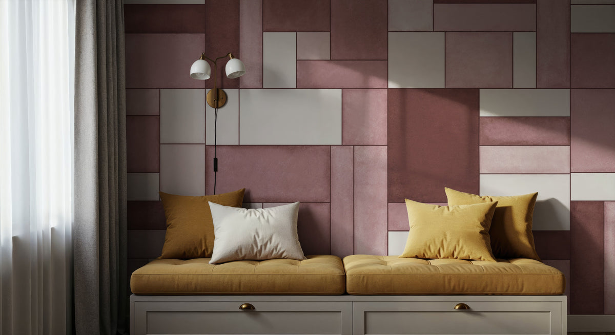 Spectrum Blocks, Rose Mural Wallpaper - room preview 04