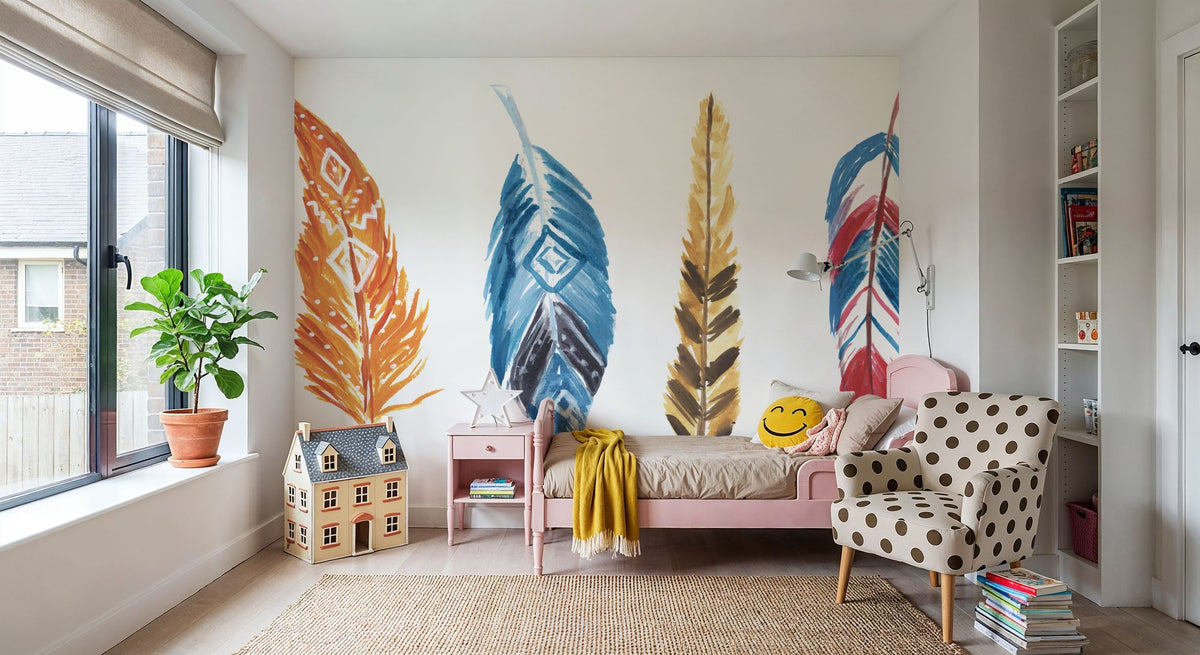 Rainbow Feathers II Mural Wallpaper - room preview 04
