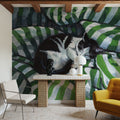 Tuxedo Cat Nap Mural Wallpaper - room preview 04
