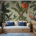 Monkeys with Birds, Laurel Mural Wallpaper - room preview 04