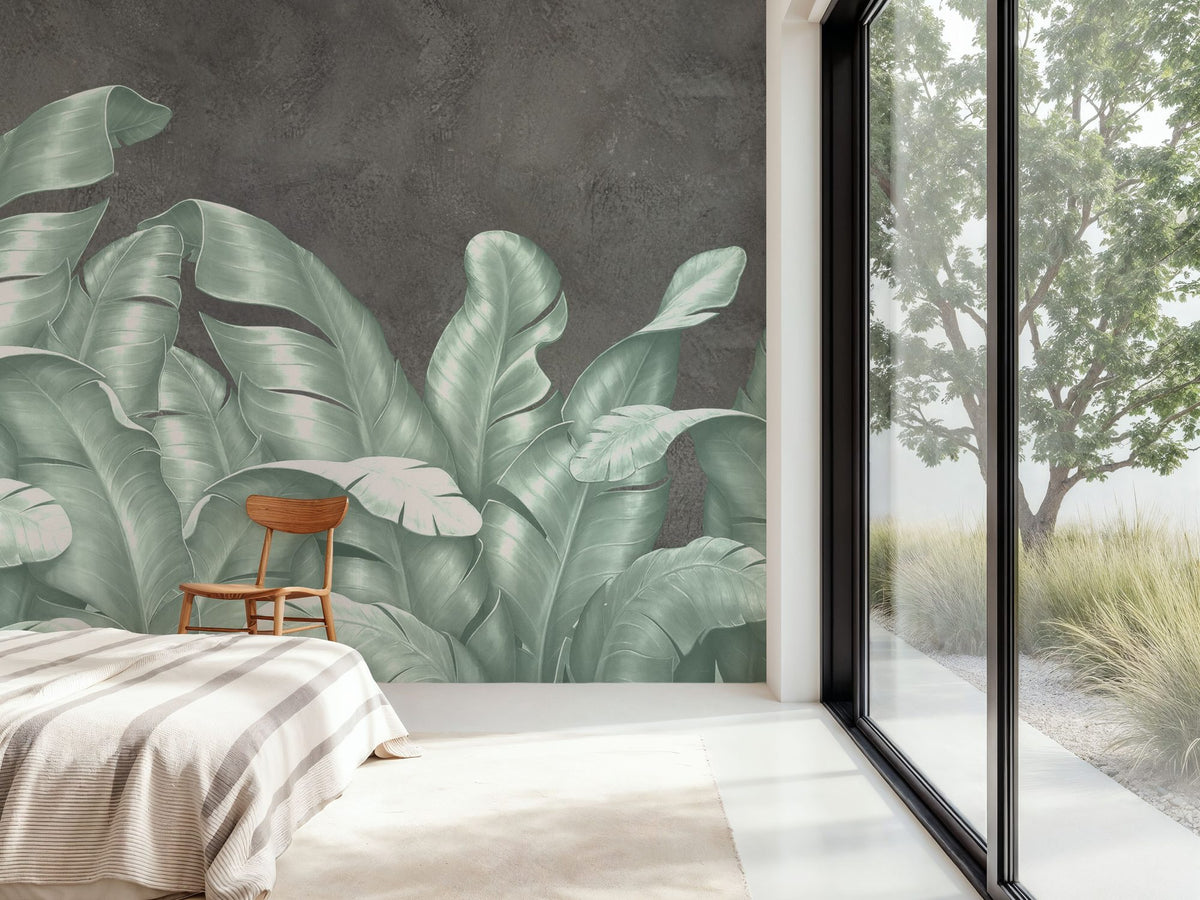 Metallic Leaves Mural Wallpaper - room preview 04