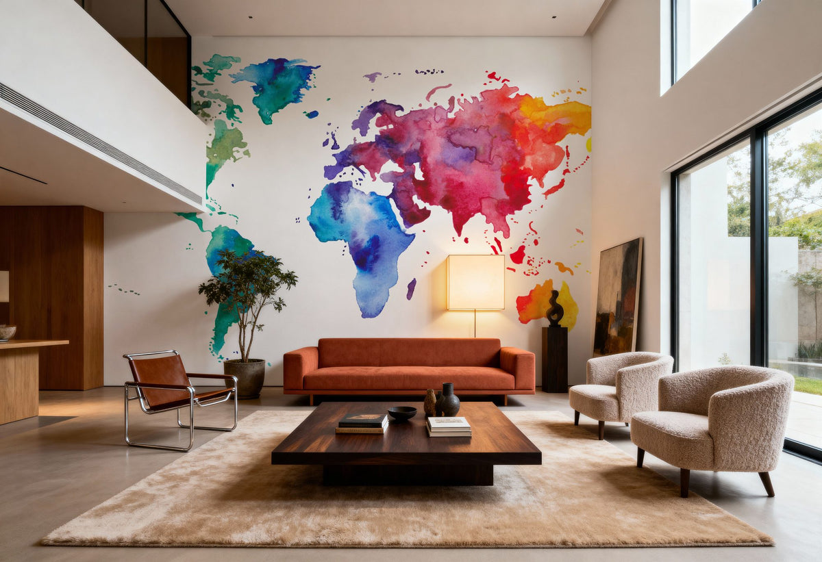 Rainbow Map Mural Wallpaper - room preview 04