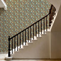 Flutterby Flowers Brown Mural Wallpaper - room preview 04