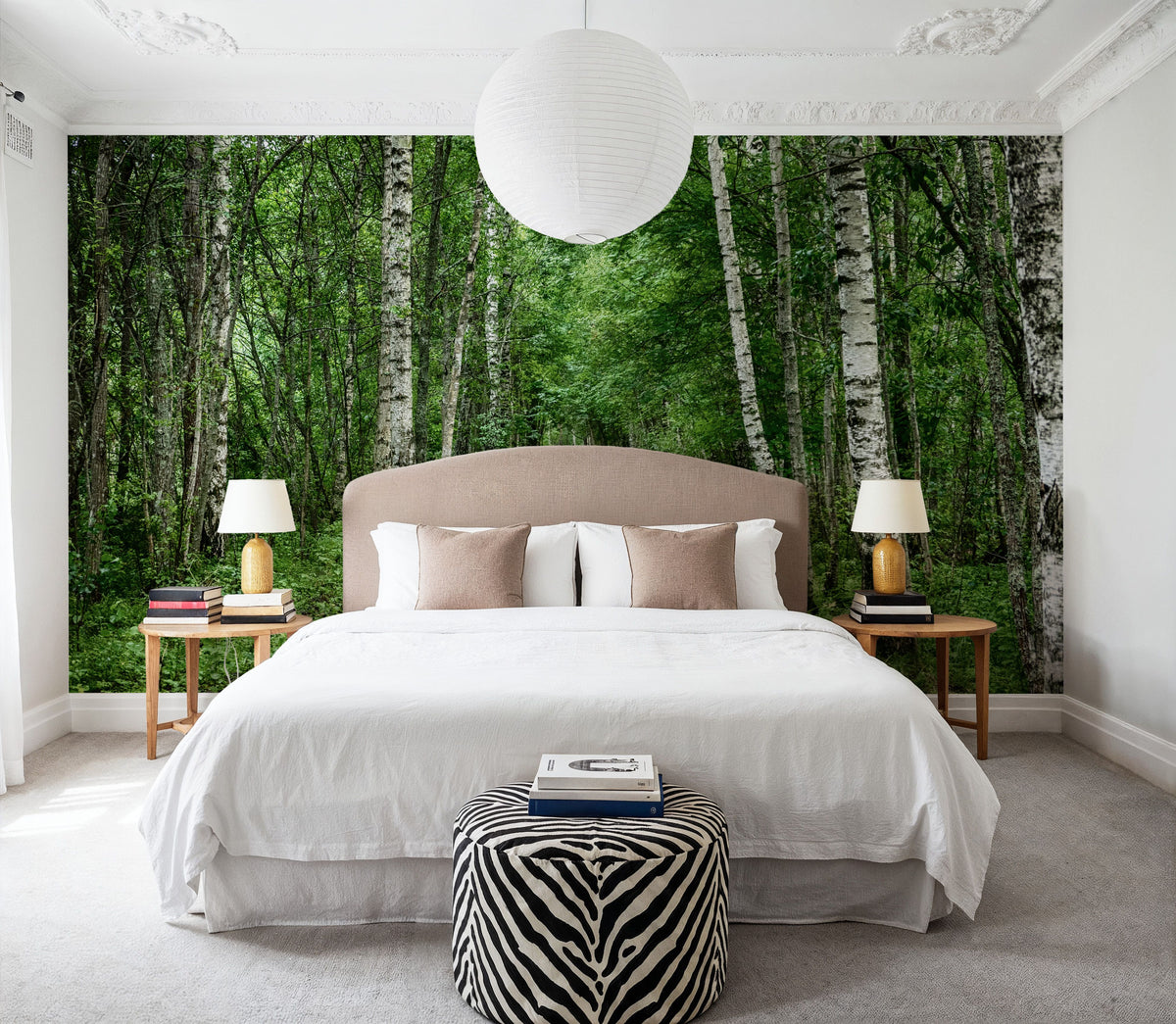 Dark Birch Forest Mural Wallpaper - room preview 04