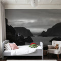 Twillingate Coast BW Mural Wallpaper - room preview 04