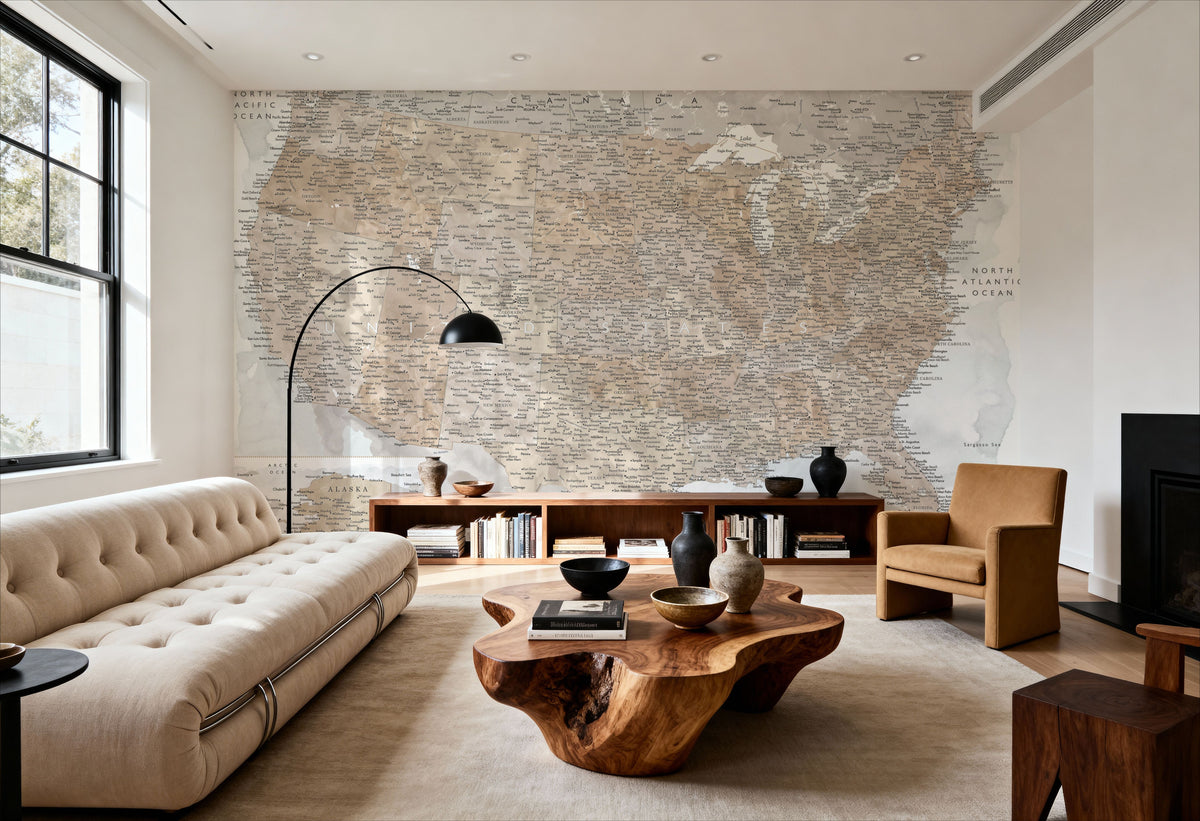 US Map Detailed - Calista Mural Wallpaper - room preview 04
