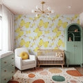 Lemon Butterfly Mural Wallpaper - room preview 04