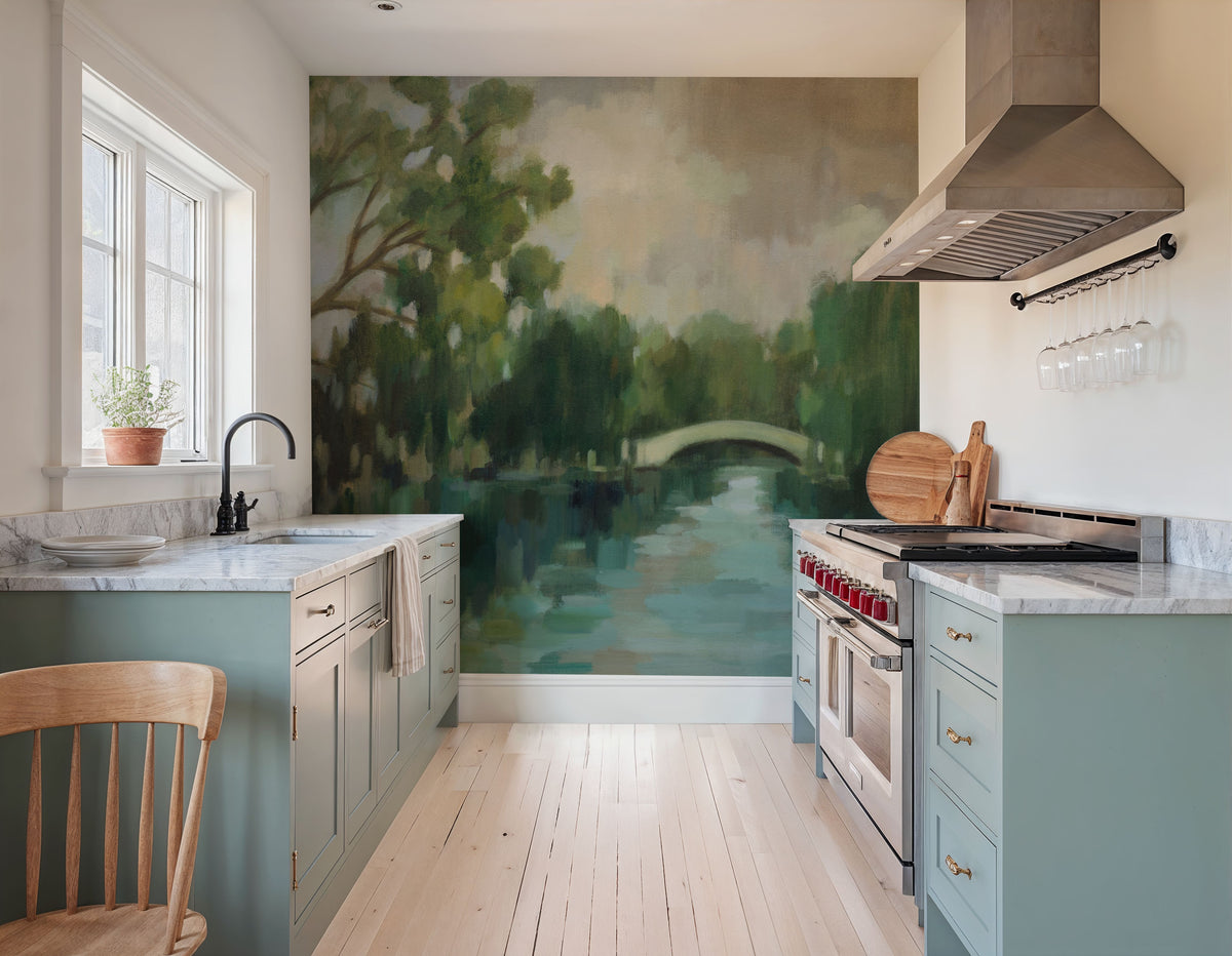 Willows by the Bridge Mural Wallpaper - room preview 04