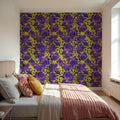 Pop Peonies, Purple & Lime Mural Wallpaper - room preview 04