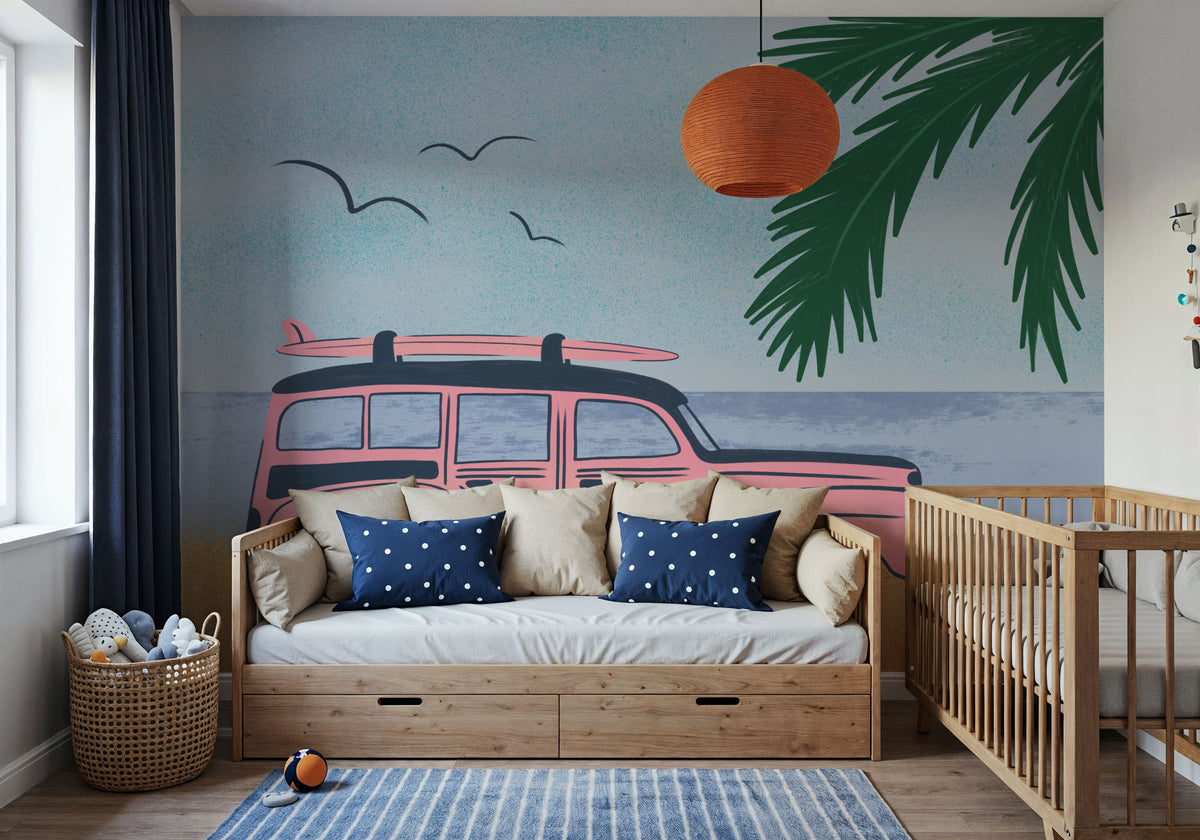 Sweet Surf Wagon Mural Wallpaper - room preview 04