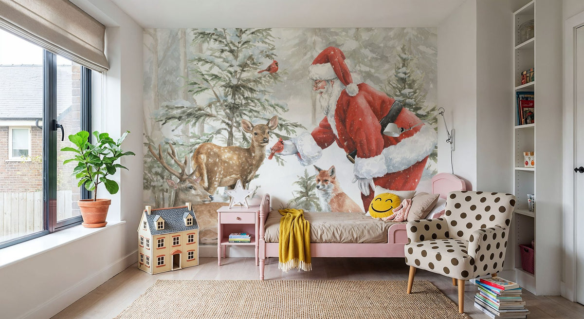 Woodland Santa V Mural Wallpaper - room preview 04