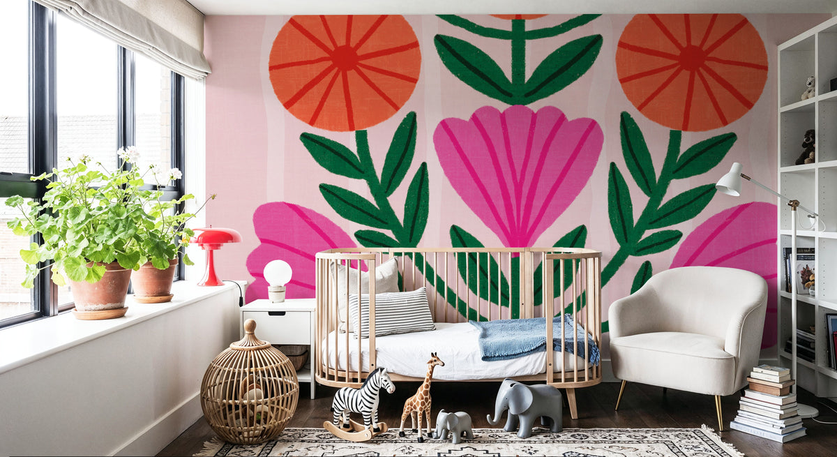 Modern Botanical II Mural Wallpaper - room preview 04