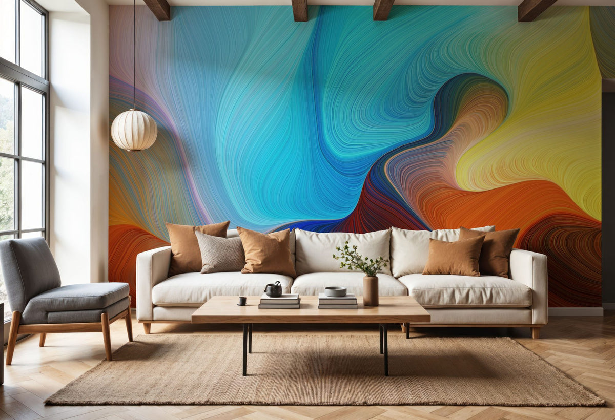 Dwellpaper Abstract Wave Mural Wallpaper image 4