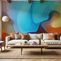 Abstract Wave Mural Wallpaper - room preview 04