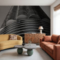Chicago Skyline Marina City III BW Mural Wallpaper - room preview 04