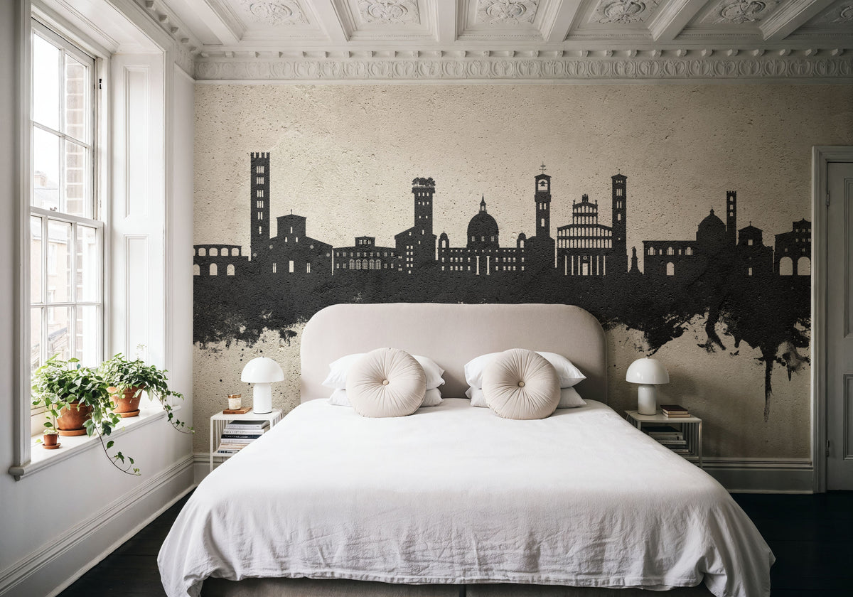 Lucca Italy Skyline Concrete Mural Wallpaper - room preview 04