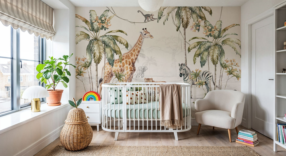 Whimsical Wildlife Mural Wallpaper - room preview 04