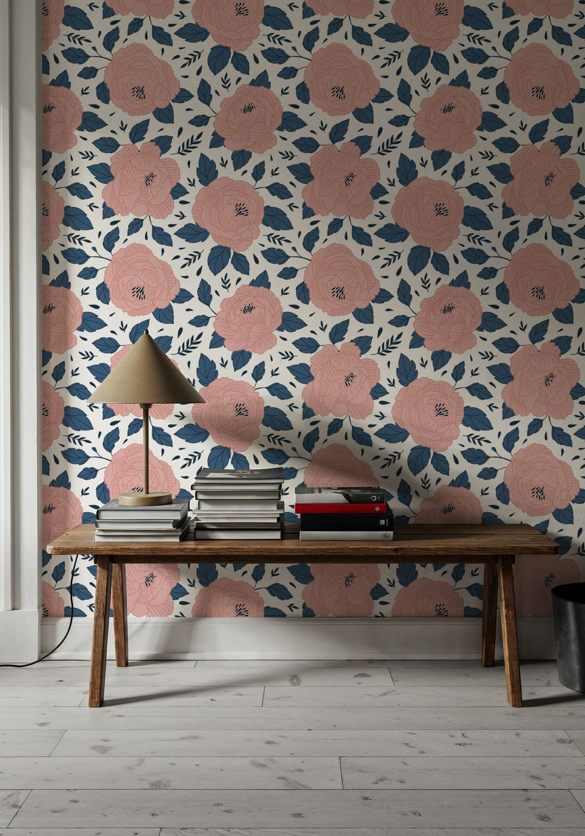 Pink Peonys Mural Wallpaper - room preview 04