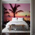 Tropical Twilight Silhouette Mural Wallpaper - Red Tone - room preview 04