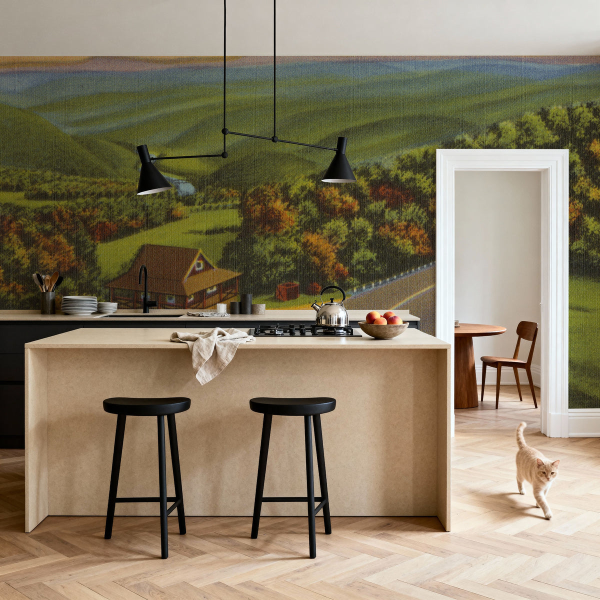 Deerfield River Valley Mural Wallpaper - room preview 04