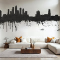 Tampa Florida Skyline Black & White Mural Wallpaper - room preview 04
