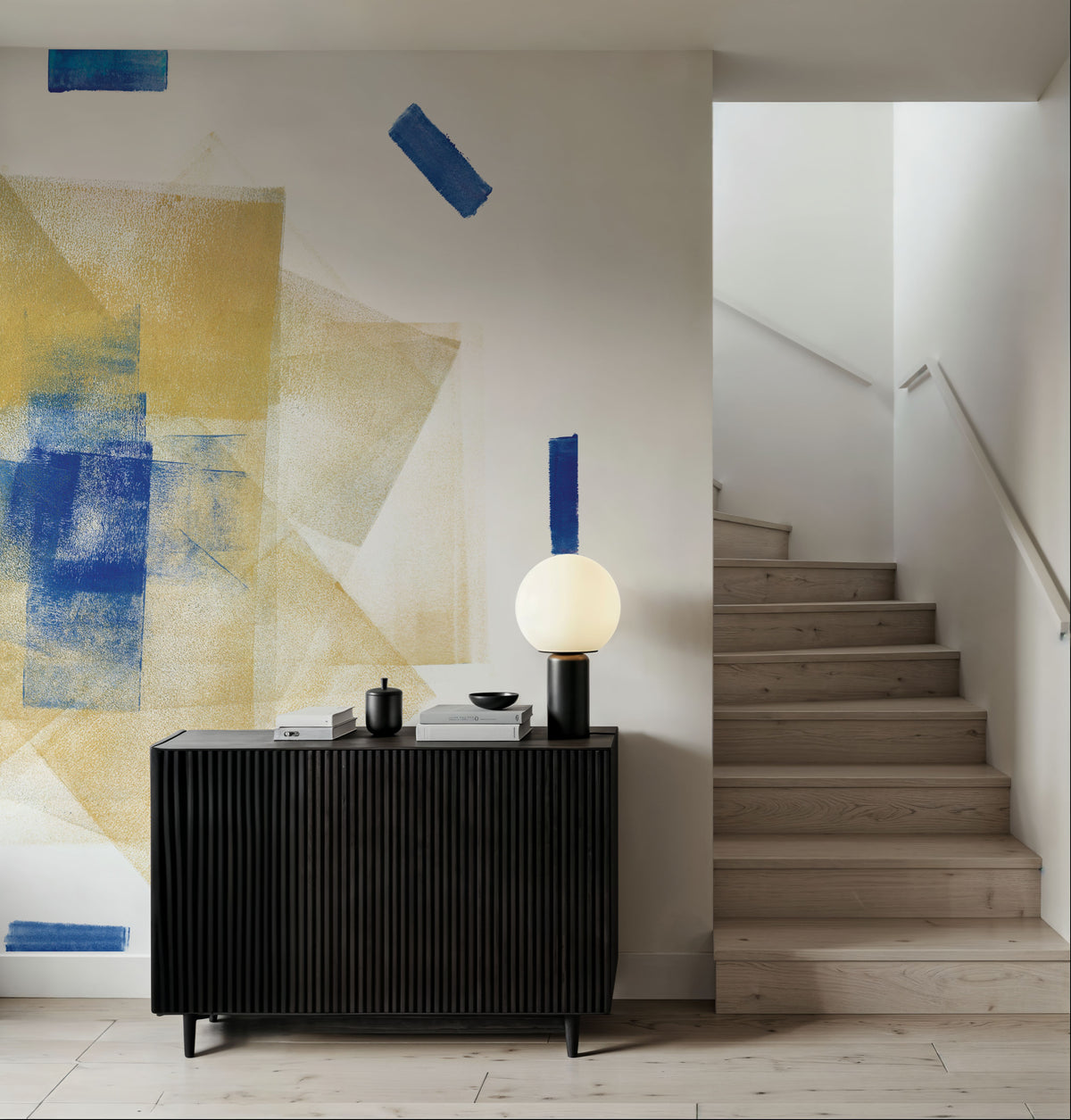 Blue and Bright Abstract Mural Wallpaper - room preview 04