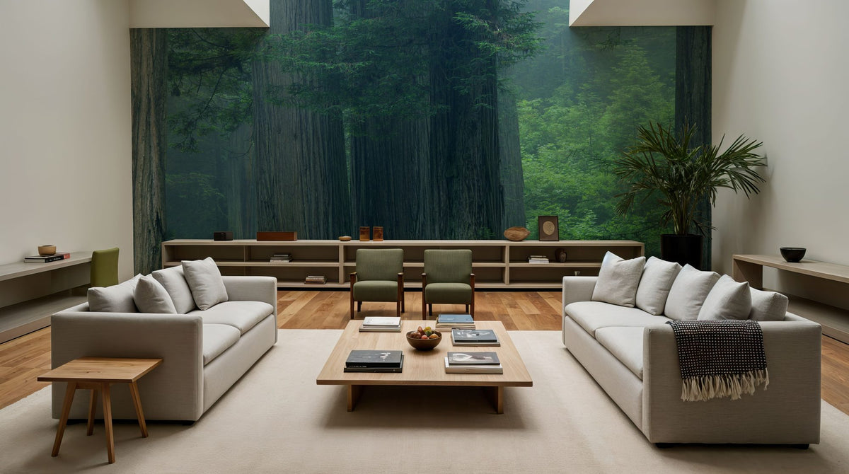 Misty Woodland Heights Mural Wallpaper - room preview 04