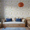 Time to Share Floral White Mural Wallpaper - room preview 04