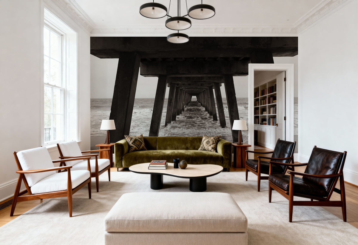 Atlantic Ocean Pier Mural Wallpaper - room preview 04