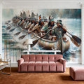 Canoes Calm River Mural Wallpaper - room preview 04