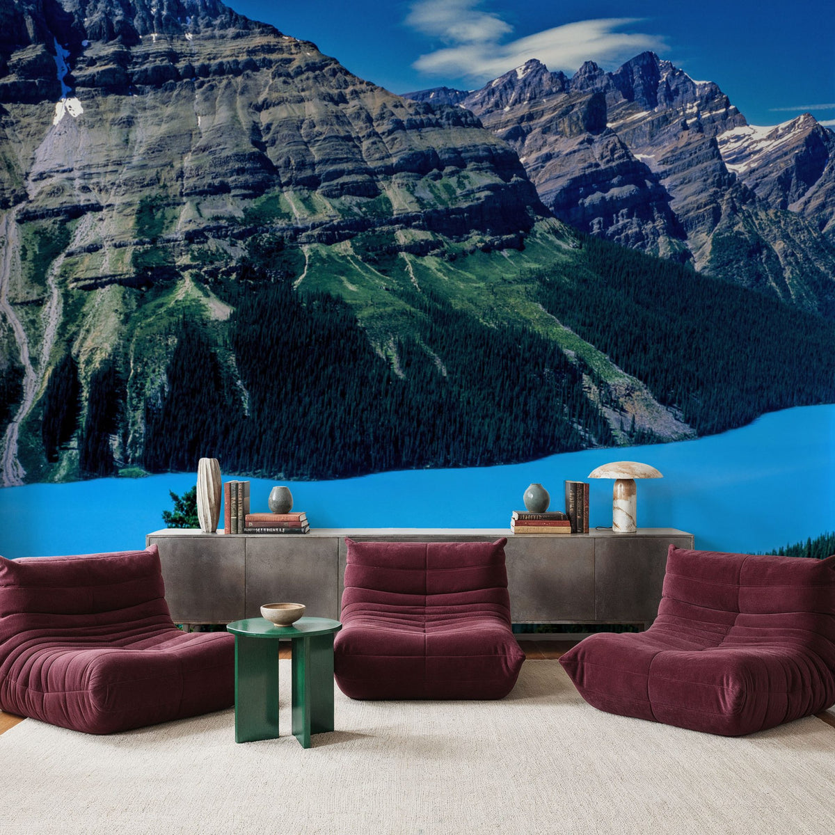 Mountain Turquoise Mural Wallpaper - room preview 04