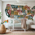 Letterpress USA Map Warm Mural Wallpaper - room preview 04
