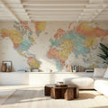 World Map Cities - Fifi Mural Wallpaper - room preview 04