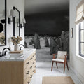 Storm Clouds and Rocks BW Mural Wallpaper - room preview 04