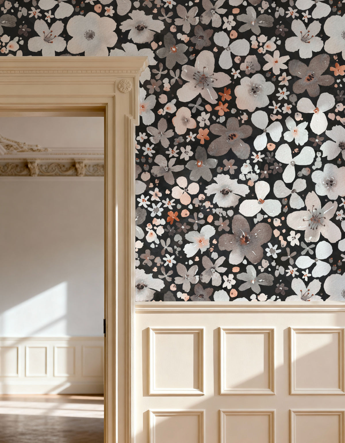 Wildflower Meadow, Dark Mural Wallpaper - room preview 04