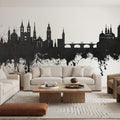 Würzburg Germany Skyline Black & White Mural Wallpaper - room preview 04