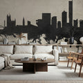 Manchester England Skyline Concrete Mural Wallpaper - room preview 04