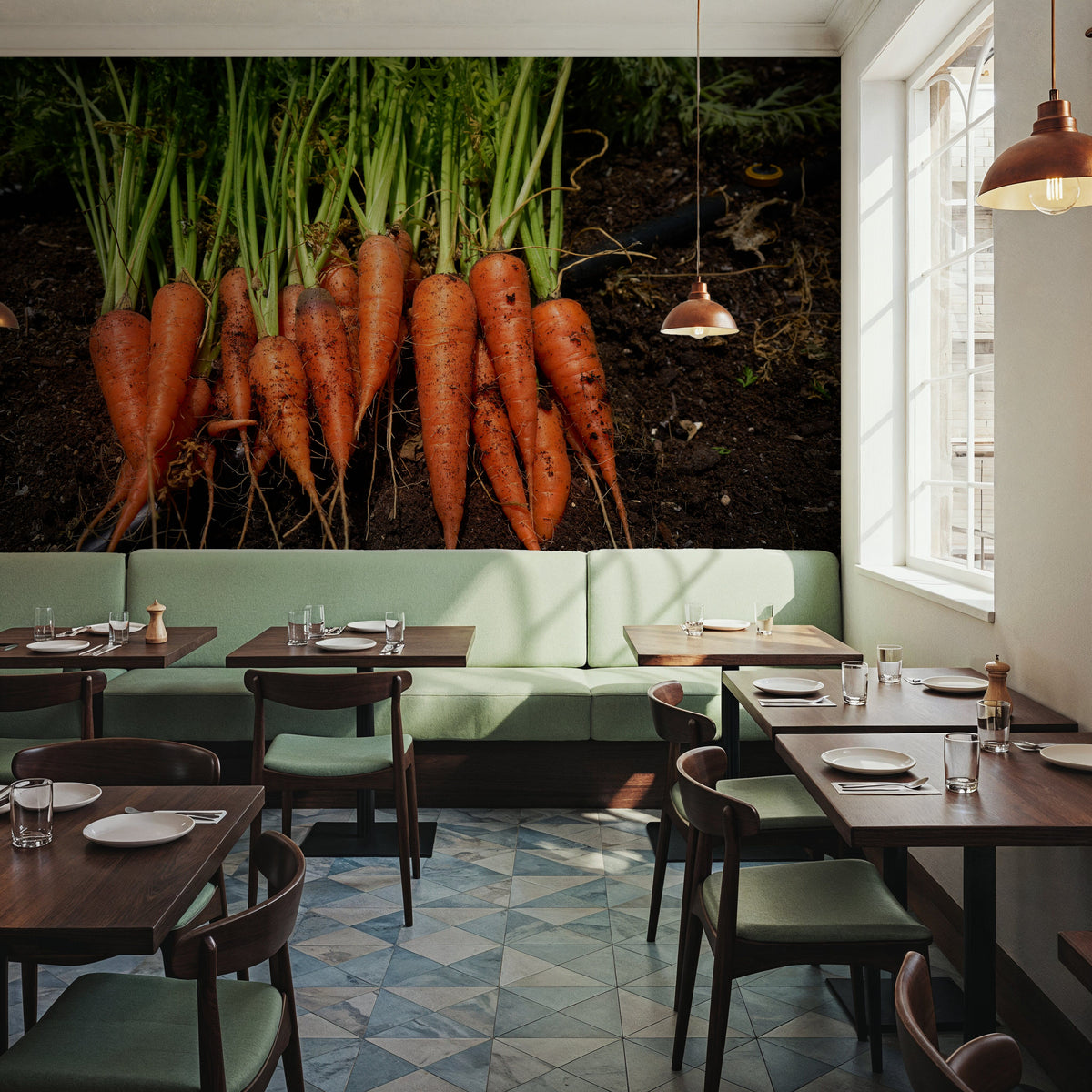 Harvest Carrot Mural Wallpaper - room preview 04