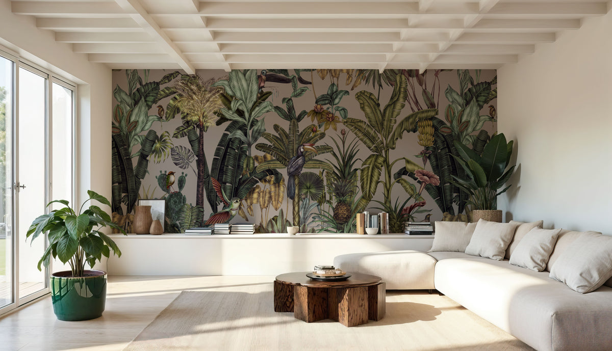 Tropical Wonderland, Lavender Mural Wallpaper - room preview 04