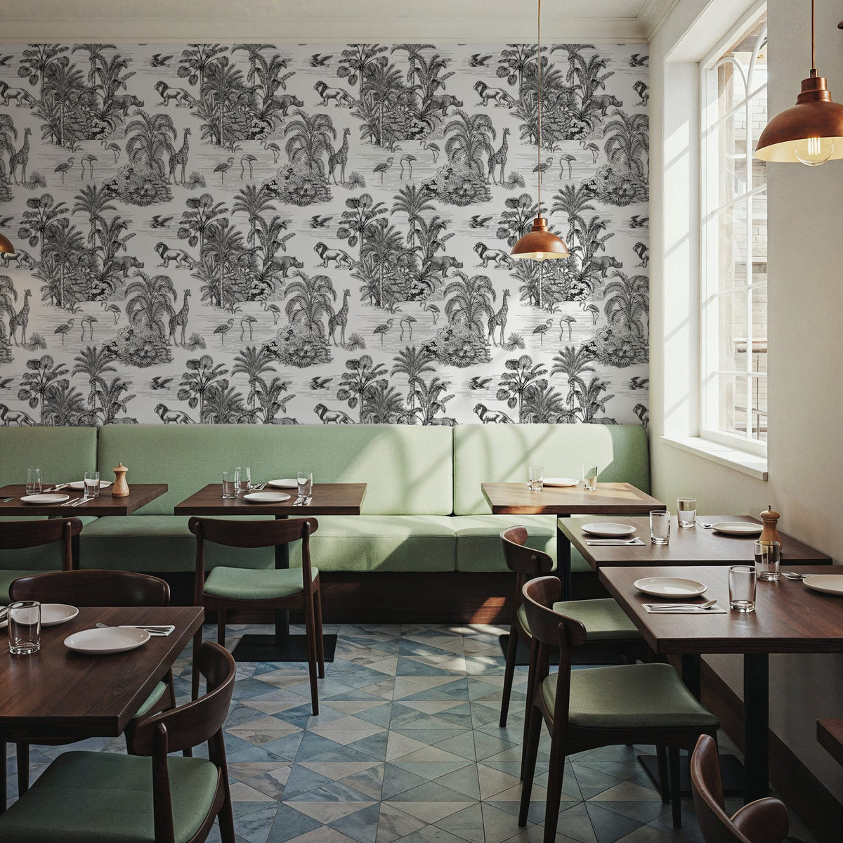 Jungle Animals Toile Mural Wallpaper - room preview 04