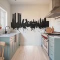 Madrid Skyline Black & White Mural Wallpaper - room preview 04