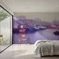 Foggy Fishing Purple Mural Wallpaper - room preview 04