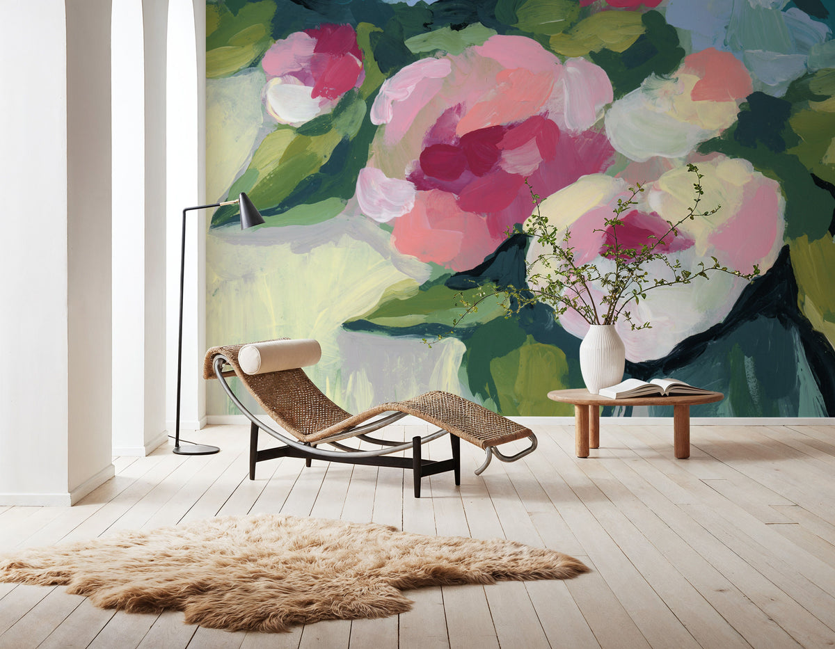 Spring Florals in Vase II Mural Wallpaper - room preview 04