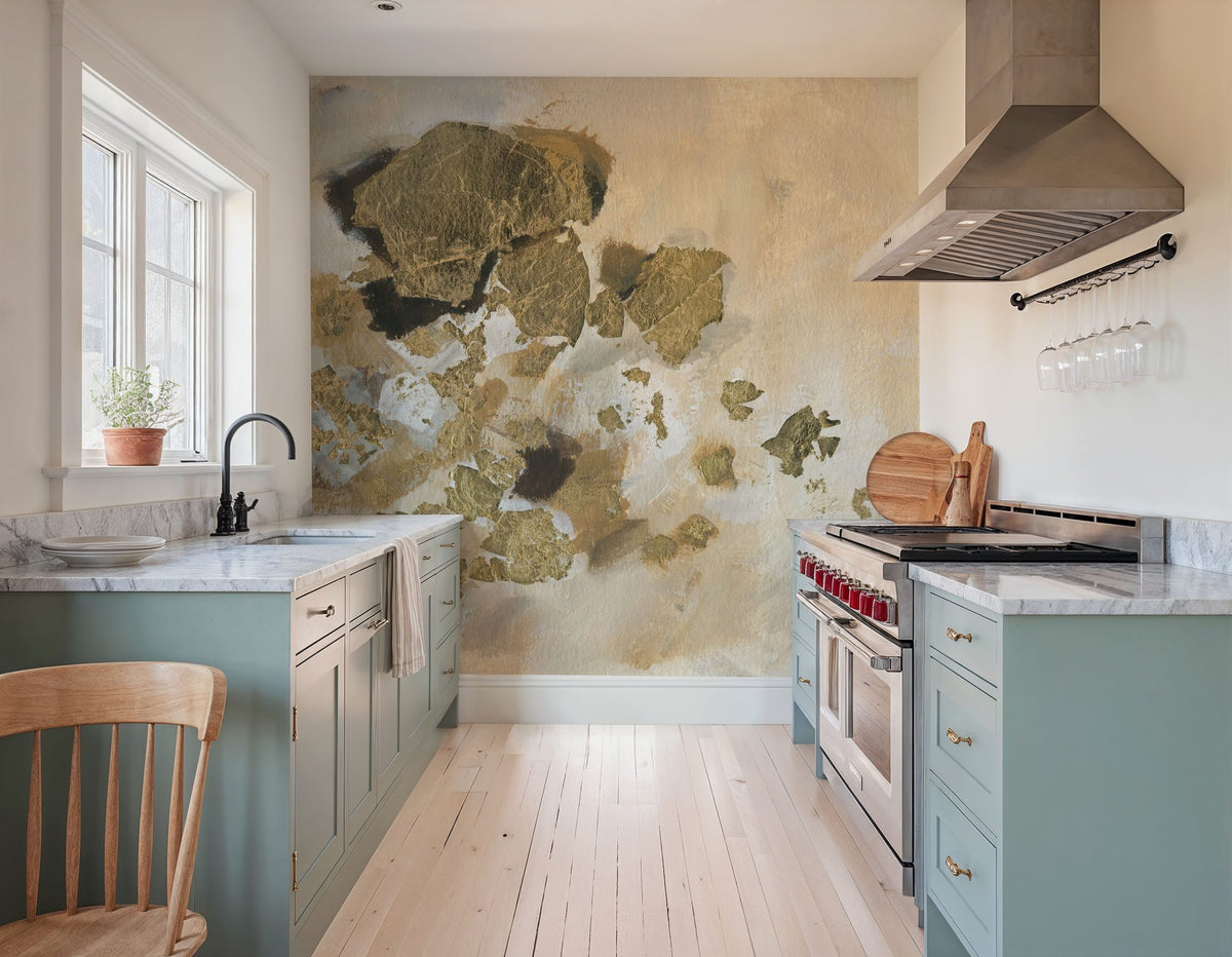 Bright Leaf Abstract Mural Wallpaper - room preview 04