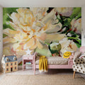 White Peony Mural Wallpaper - room preview 04